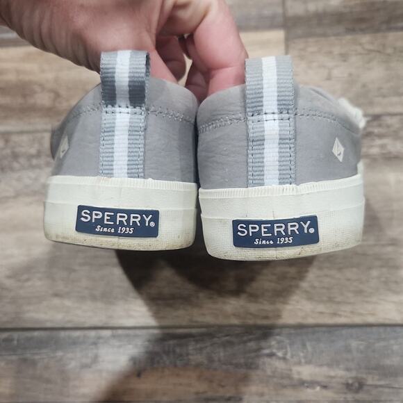 Sperry sneakers crest vibe size 9 leather gray - Picture 4 of 8